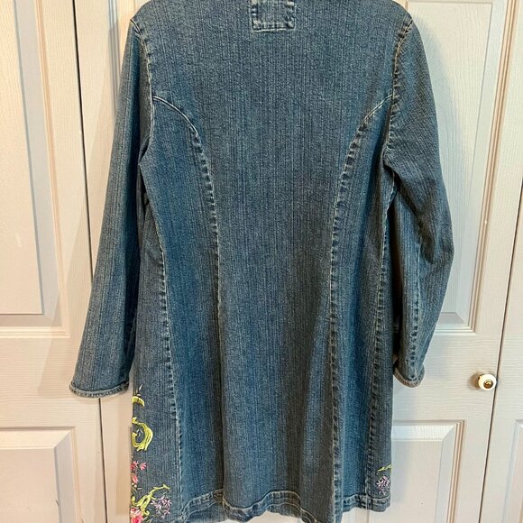 Embroidery Denim Duster or Dress - Picture 2 of 3